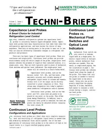 Capacitance Level Probes - Hansen Technologies