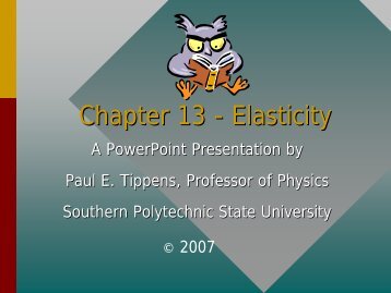 Chapter 13 -- Elasticity