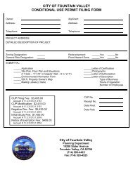 Conditional Use Permit Application - City of Fountain Valley