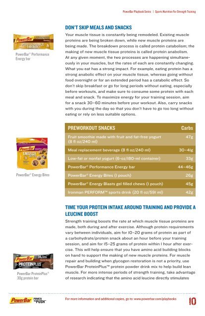sports nutrition for strength training - PowerBar.Com