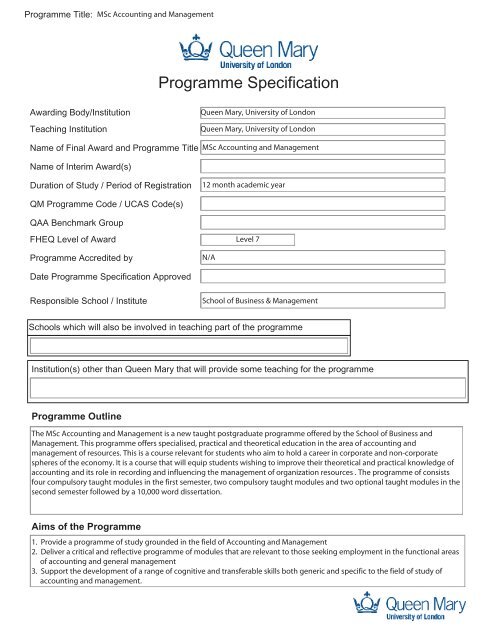 Paper - Academic Registry and Council Secretariat - Queen Mary ...