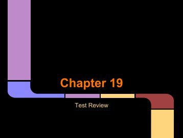 Chapter 19 TEST REVIEW