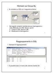 Esercizi sul raggruppamento in SQL - DBGroup