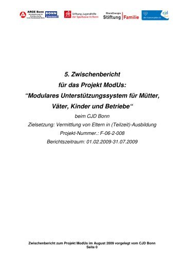 5. Zwischenbericht fÃ¼r das Projekt ModUs: âModulares ... - CJD Bonn