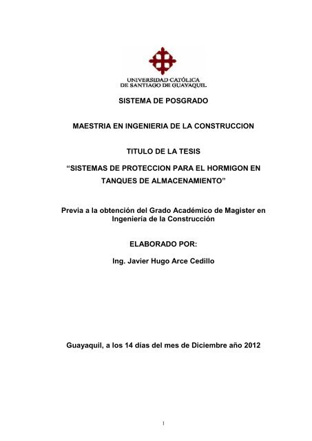 sistemas de proteccion para el hormigon en t - Universidad CatÃ³lica ...