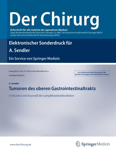 Tumoren des oberen Gastrointestinaltrakts - ResearchGate