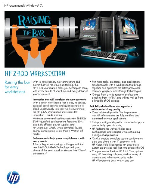 HP Z400 Workstation: Raising the bar for entry workstations - Area