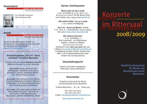 Konzerte im Rittersaal - Staatliche Hochschule fÃ¼r Musik und ...