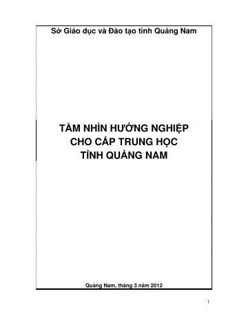 tầm nhìn hướng nghiệp cho cấp trung học tỉnh quảng nam - VVOB