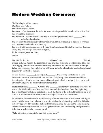 wedding sermons outline