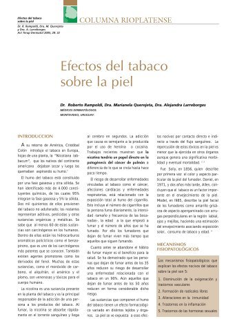 Efectos del tabaco sobre la piel