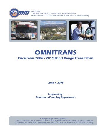 Short Range Transit Plan 2006-2011 - Omnitrans