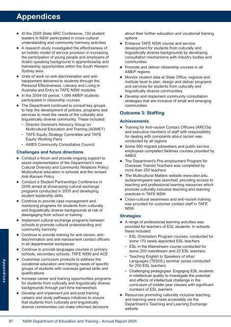 Annual Report 2005 NSW Department of Education and Training