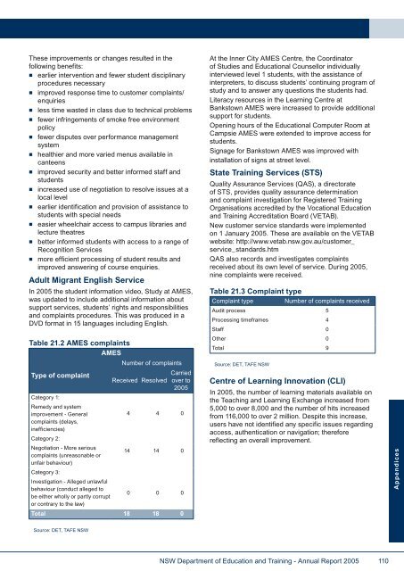 Annual Report 2005 NSW Department of Education and Training