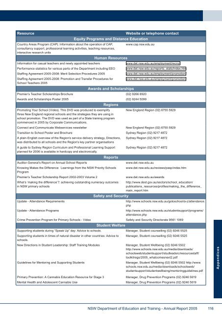 Annual Report 2005 NSW Department of Education and Training