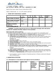 BTZ ACTIVITY REPORT FOR THE 2