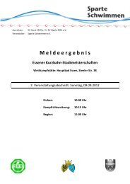 M eldeergebnis Essener Kurzbahn-Stadtmeisterschaften