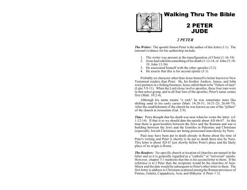 Walking Thru The Bible 2 PETER JUDE - HiWAAY Information ...