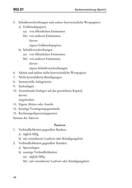 Verordnung zum Gesetz Ã¼ber die Banken und Finanzgesellschaften