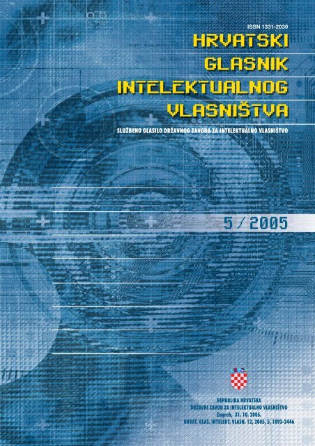 hrvatski glasnik intelektualnog vlasniÅ¡tva 05/2005 - DrÅ¾avni zavod ...