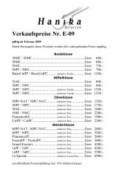 Hanika-Preisliste - Musikladen Haidinger