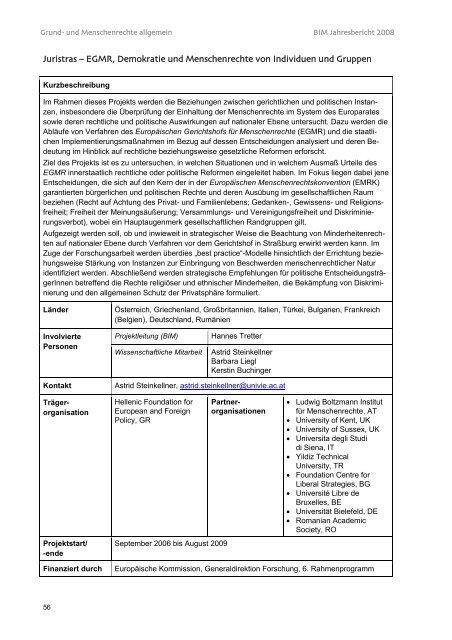 Jahresbericht 2008 - Ludwig Boltzmann Institut für Menschenrechte ...