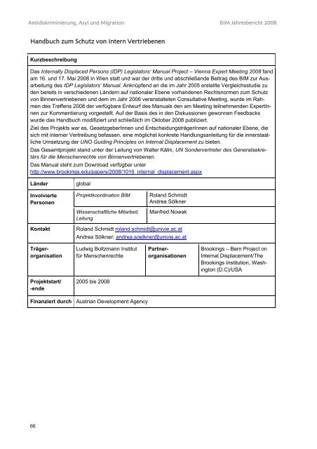 Jahresbericht 2008 - Ludwig Boltzmann Institut für Menschenrechte ...