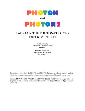 labs for the photon/photon2 experiment kit - New England Board of ...