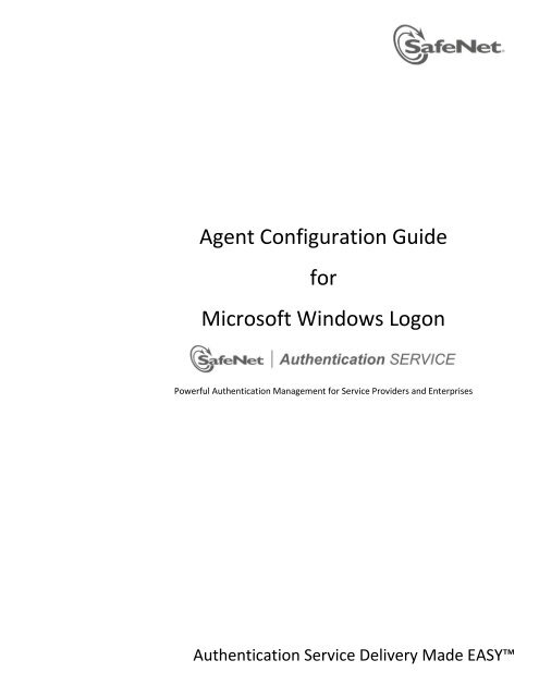 Agent for Windows Logon - SafeNet