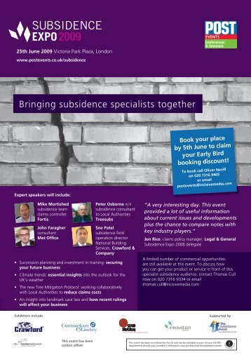 Bringing subsidence specialists together - CILA/The Chartered ...