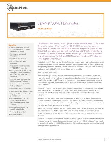 SafeNet SONET Encryptor