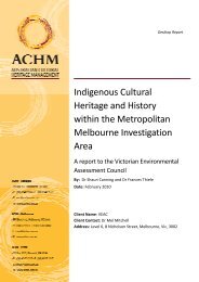 Indigenous Cultural Heritage and History within the Metropolitan ...
