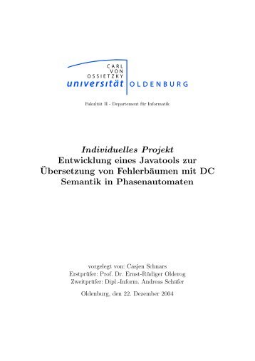 Fakultat II - Entwicklung korrekter Systeme - Universität Oldenburg