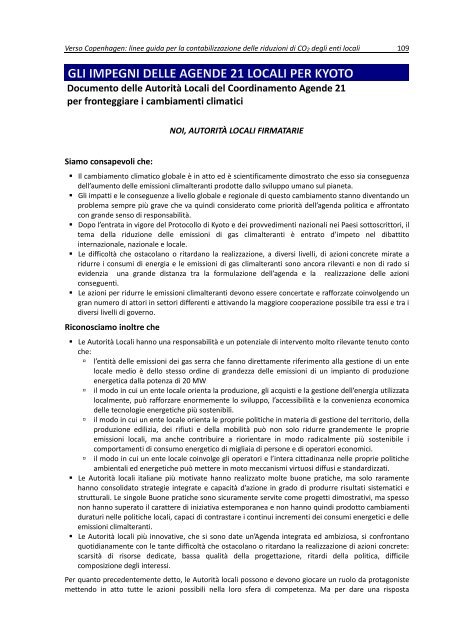 Le linee guida per la contabilizzazione delle riduzione di CO2 degli ...