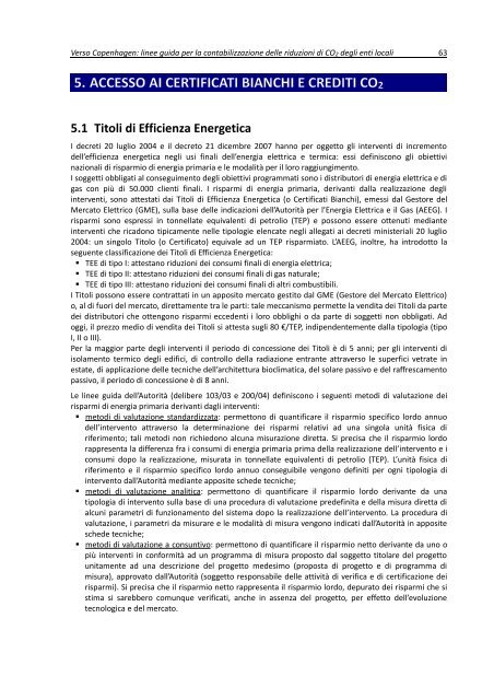 Le linee guida per la contabilizzazione delle riduzione di CO2 degli ...