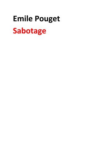 Emile Pouget Sabotage