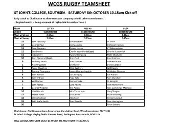 St John's College Teamsheet.xlsx - WCGS Sport