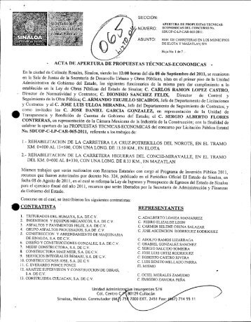 acta de apertura de propuestas tÃ©cnicas-economicas - Consejo ...