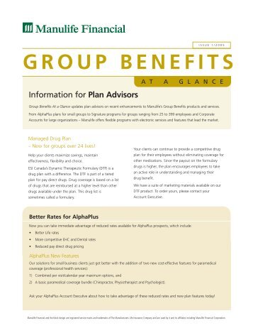 GROUP BENEFITS - Manulife - Manulife Financial