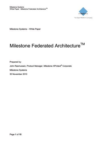 Milestone Federated Architecture