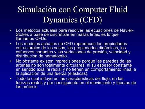 Aplicaciones de la Mecánica de fluidos a la cirugía cardio vascular