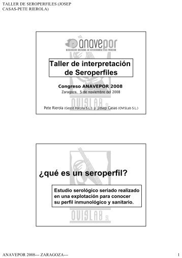 Interpretación de perfiles serológicos.