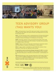 teen advisory group (tag) wants you! - Museum of Contemporary Art ...