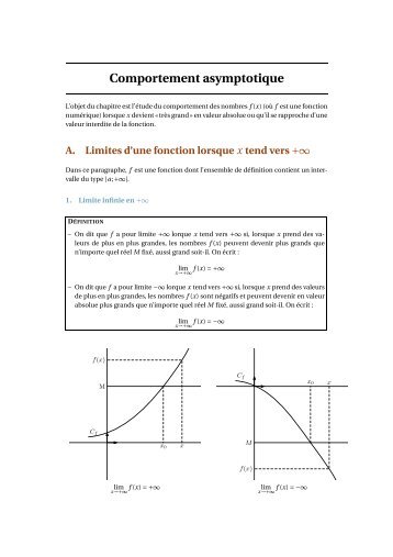 A. Limites d'une fonction lorsque x tend vers - Free