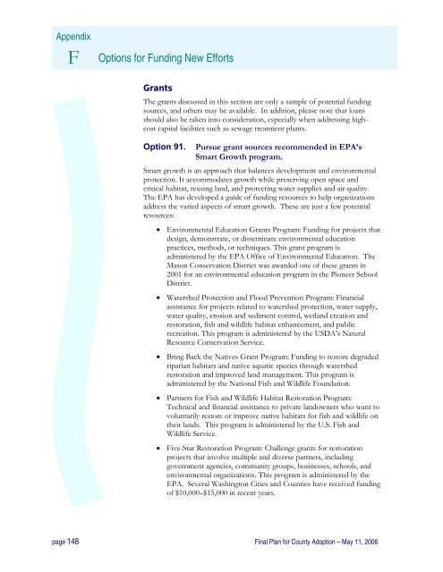 Watershed Management Plan - Mason County