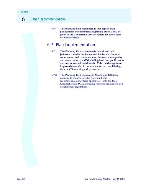 Watershed Management Plan - Mason County