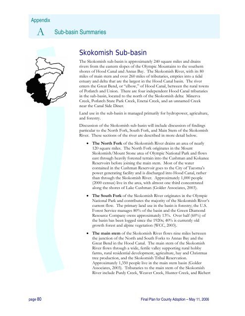 Watershed Management Plan - Mason County