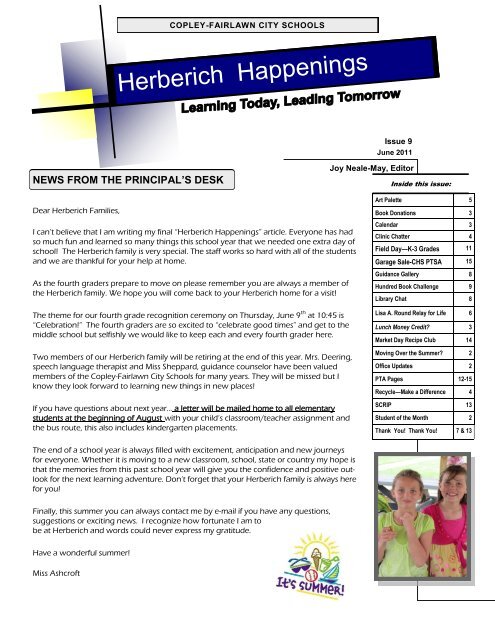 Herberich Happenings - Copley-Fairlawn City Schools