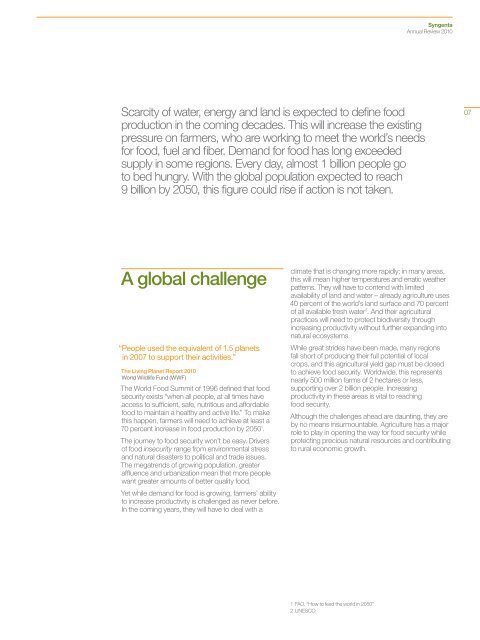 Syngenta Annual Review 2010 - CEO Water Mandate