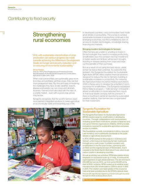 Syngenta Annual Review 2010 - CEO Water Mandate